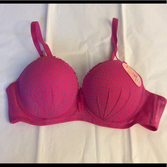 Pink Polka Dot Bra NWT - Picture 1 of 6